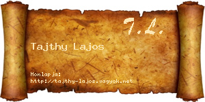 Tajthy Lajos névjegykártya